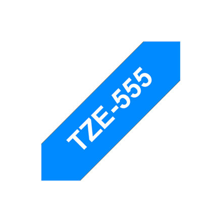 Brother | TZe-555 Laminated tape | White On Blue | TZe | 8 m | 2.4 cm|TZE555