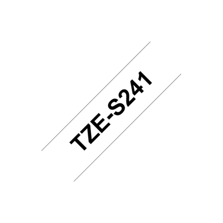 Brother | TZe-S241 Strong Adhesive Laminated Tape | Black on White | TZe | 8 m | 1.8 cm|TZES241