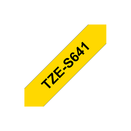 Brother | TZe-S641 Strong Adhesive Laminated Tape | Black on Yellow | TZe | 8 m | 1.8 cm|TZES641