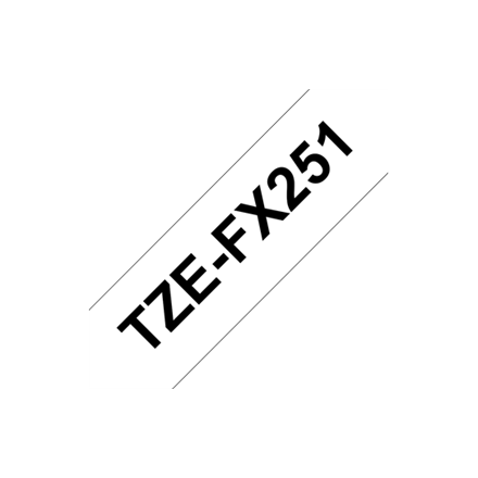 Brother | TZe-FX251 Flexible ID Laminated Tape | Black on White | TZe | 8 m | 2.4 cm|TZEFX251