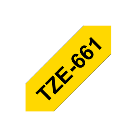 Brother | TZe-661 Laminated Tape | Black on Yellow | TZe | 8 m | 3.6 cm|TZE661