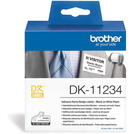 BROTHER DK11234 LABELS 60X86MM, 260 LABELS/ROLL - BLACK ON WHITE PAPER|DK11234