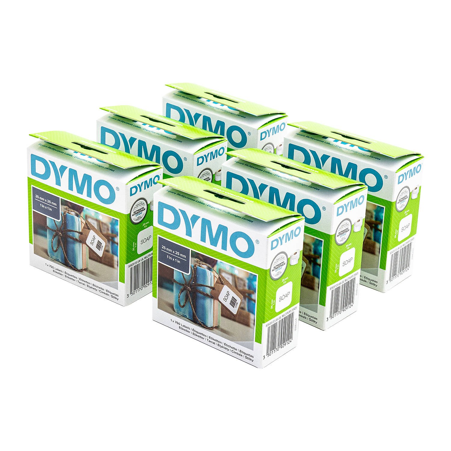 DYMO S0929120 Etiketės 25 x 25 mm (1x750 vnt.)