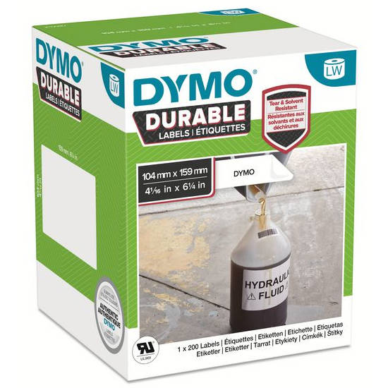 DYMO Ilgalaikės pramoninės Etiketės 104 x 159mm / (1933086/2112287)