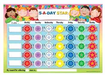 5 a Day Star Reward Charts