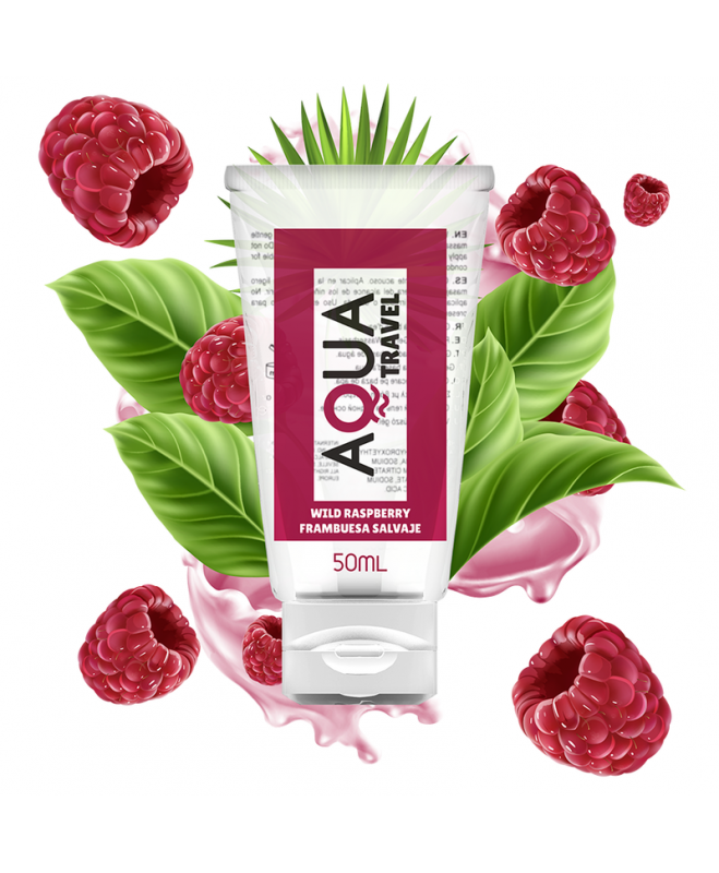 AQUA TRAVEL WILD RASPBERRY FLAVOUR WATERBASED LUBRICANT 50 ML