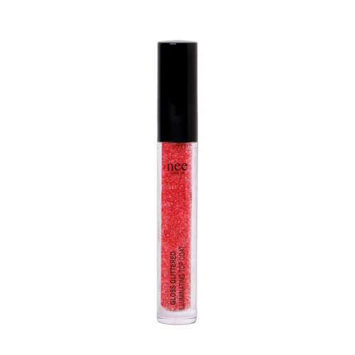 Nee Make Up Milano Gloss Glittered Illuminating Top Coat Blizgus viršutinis sluoksnis, 3ml