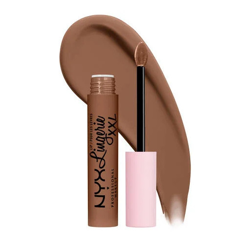 NYX Professional Makeup Lip Lingerie XXL Matte Liquid Lipstick Matiniai lūpų dažai, Hot Caramelo