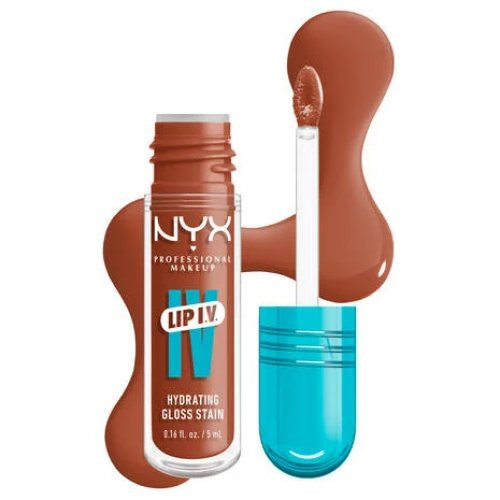 NYX Professional Makeup Lip IV Hydrating Gloss Stain Lūpų blizgis, Caramel Drip