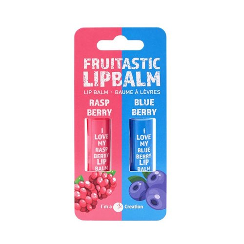 Lūpų balzamai FRUITASTIC LIP BALM RASPBERRY & BLUEBERRY, 4,2 g, 2 vnt.