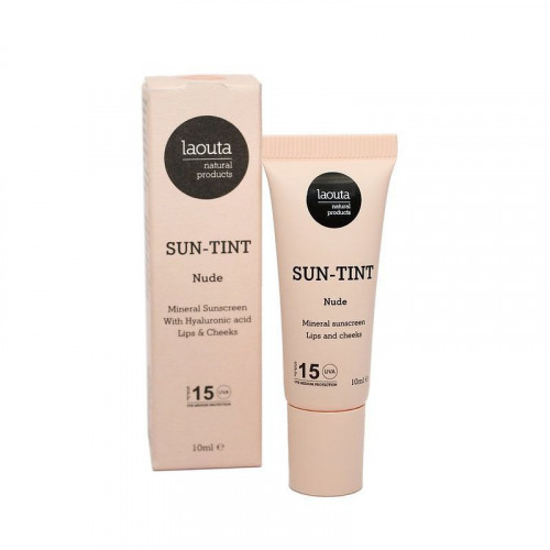 Laouta Sun Tint Nude SPF15 Natūralūs lūpų ir skruostų dažai su apsauga nuo saulės, Nude