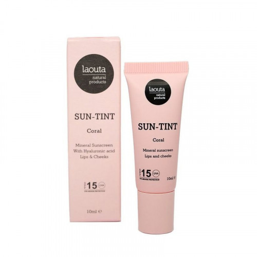 Laouta Sun Tint Nude SPF15 Natūralūs lūpų ir skruostų dažai su apsauga nuo saulės, Coral