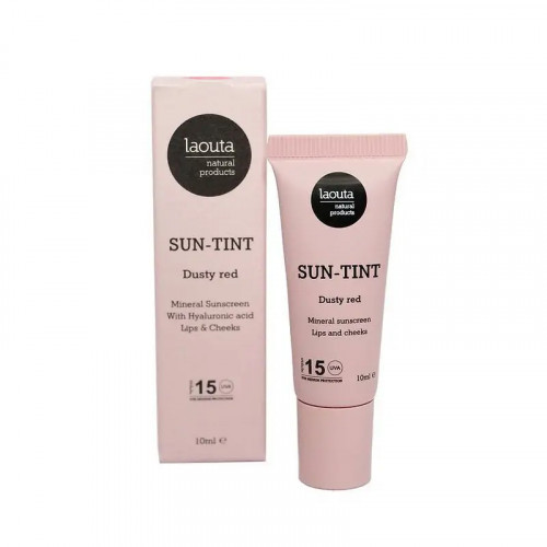 Laouta Sun Tint Nude SPF15 Natūralūs lūpų ir skruostų dažai su apsauga nuo saulės, Dusty Red