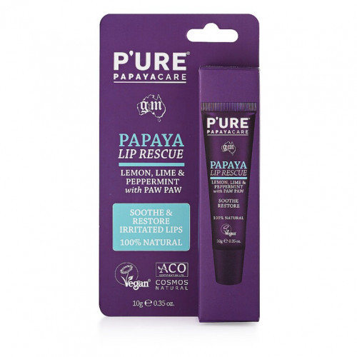 P'URE Papayacare Papaya Lip Rescue balzamas lūpoms, 10g