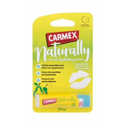 Carmex Naturally Intensely Hydrating Lip Balm Drėkinantis lūpų balzamas, Pear