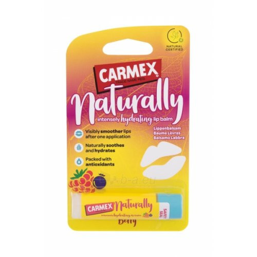 Carmex Naturally Intensely Hydrating Lip Balm Drėkinantis lūpų balzamas, Berry