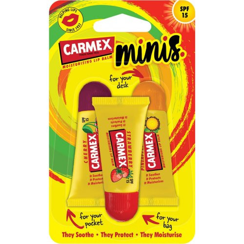 Carmex MINIS Squeeze Tube Lūpų balzamų rinkinys, 3x5g