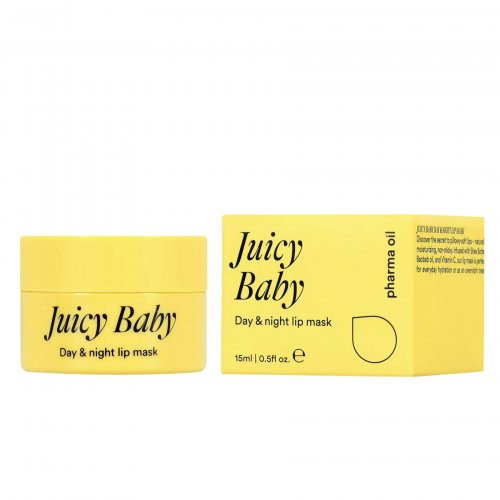 Pharma Oil Juicy Baby Day & Night Lip Mask Lūpų kaukė, 15ml