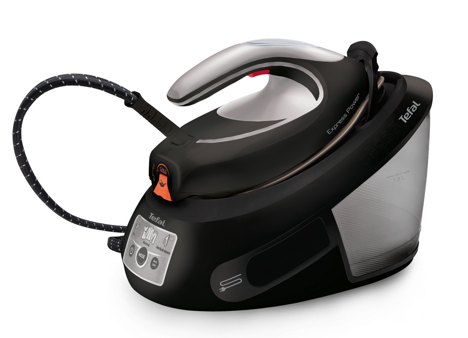 Tefal SV806 1,8 L Durilium AirGlide Autoclean soleplate Juoda, Sidabras