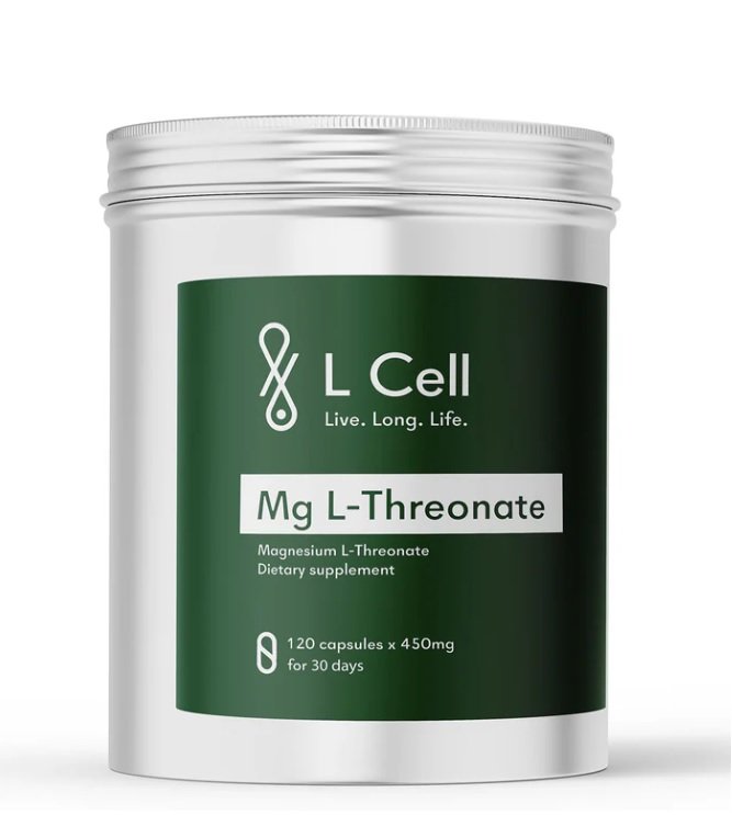 "Mg L-Threonate 450mg" Magnio Treonatas 'L Cell' (120kaps/30porc)