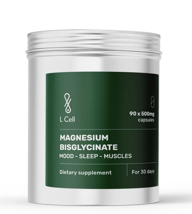"Magnesium Bisglycinate 500mg" Magnio Bisglicinatas 'L Cell' (90 kaps)