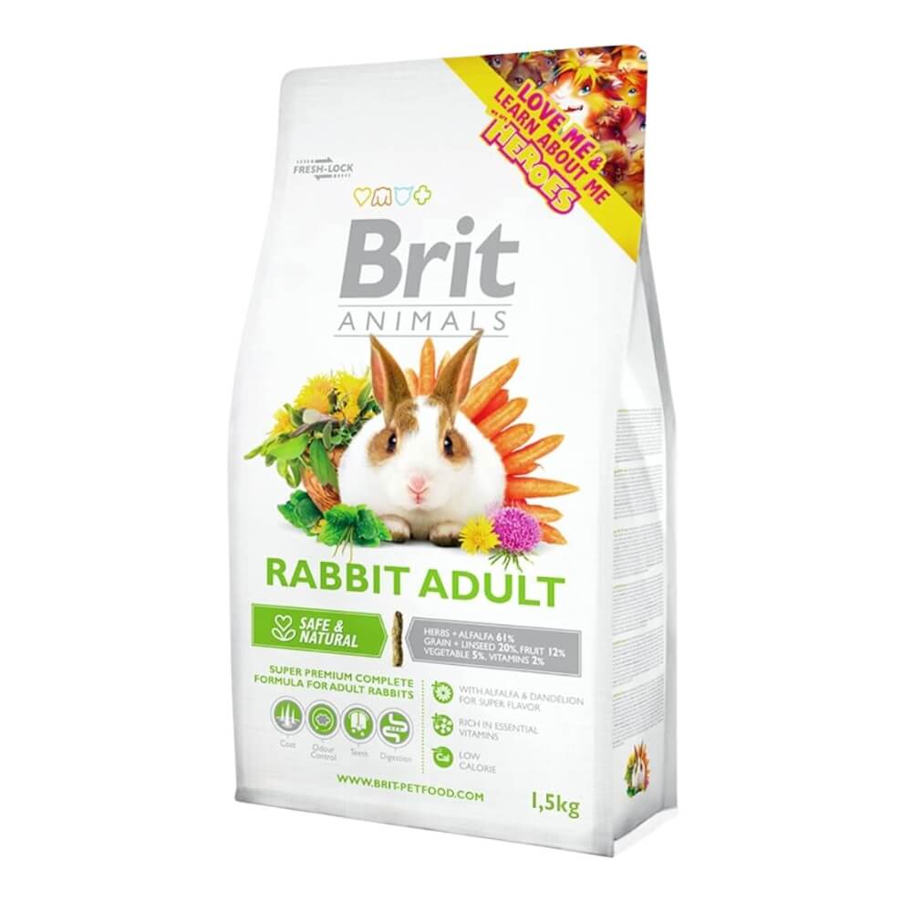 Brit Animals visavertis maistas suaugusiems triušiams 300g, 1.5kg, 3kg - Produkto Svoris 1.5kg