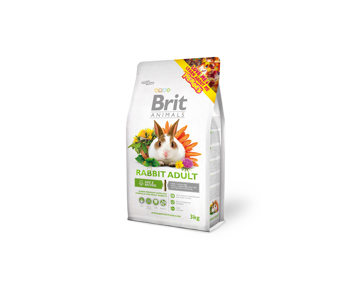 Brit Animals visavertis maistas suaugusiems triušiams 300g, 1.5kg, 3kg - Produkto Svoris 300g
