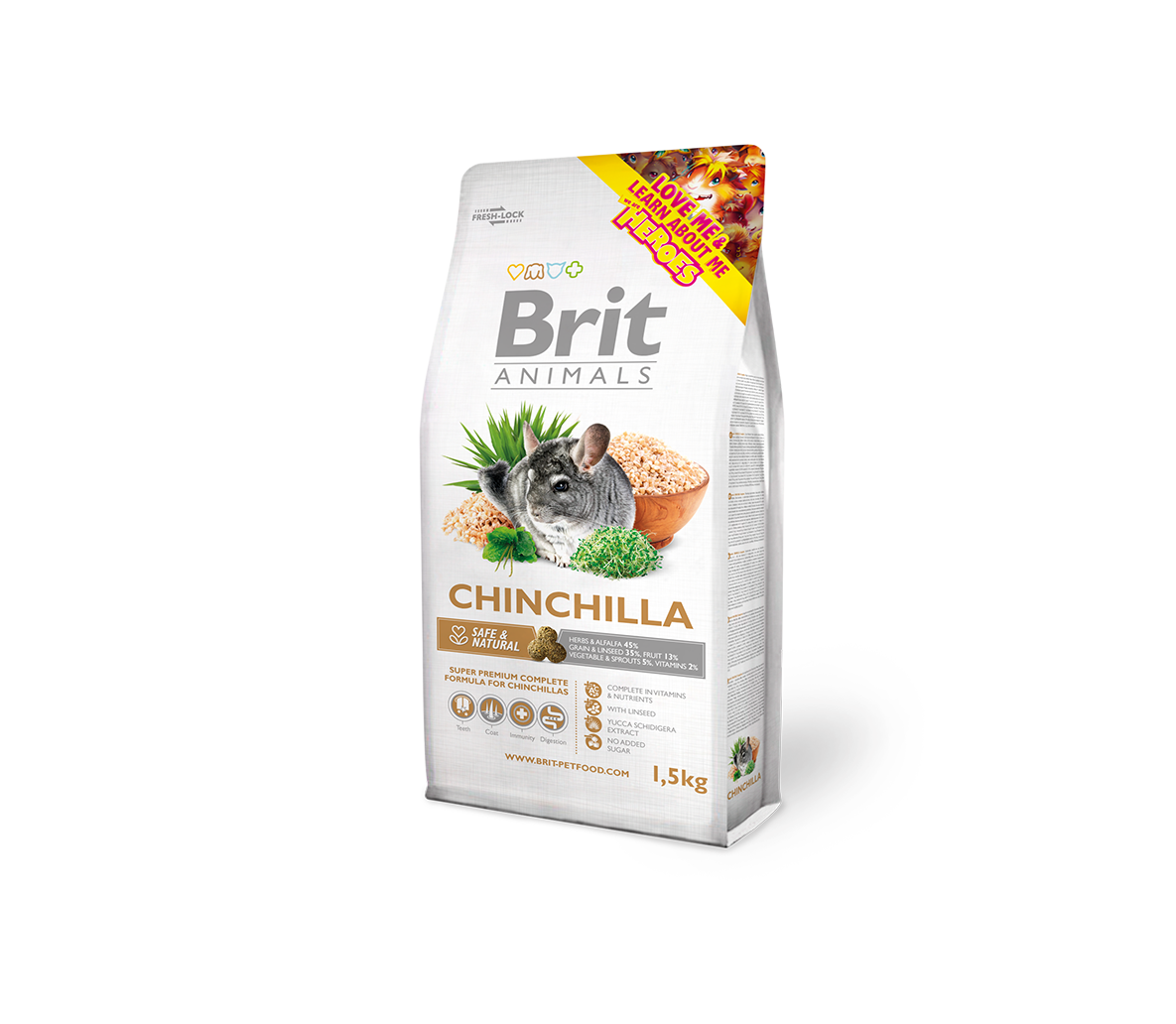 Brit Animals pilnavertis maistas šinšiloms, 300g, 1.5kg - Produkto Svoris 1.5kg