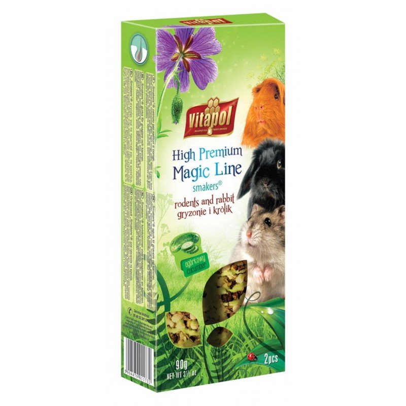 VITAPOL SMAKERS MAGIC LINE SKANĖSTAS TRIUŠIAMS IR GRAUŽIKAMS SU AGURKAIS 90G (2 VNT)
