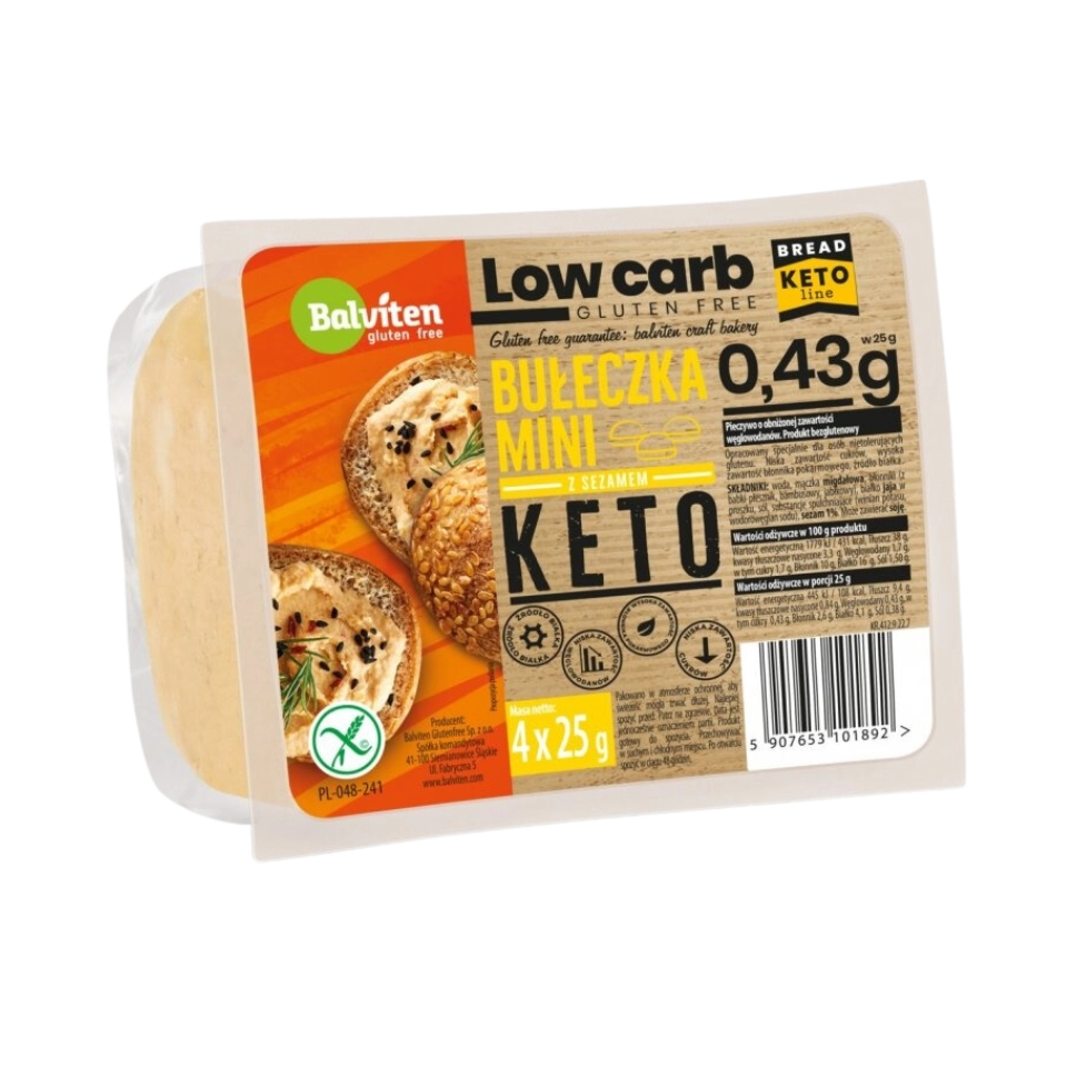Mini KETO bandelės, be glitimo | Balviten (4 x 25 g)