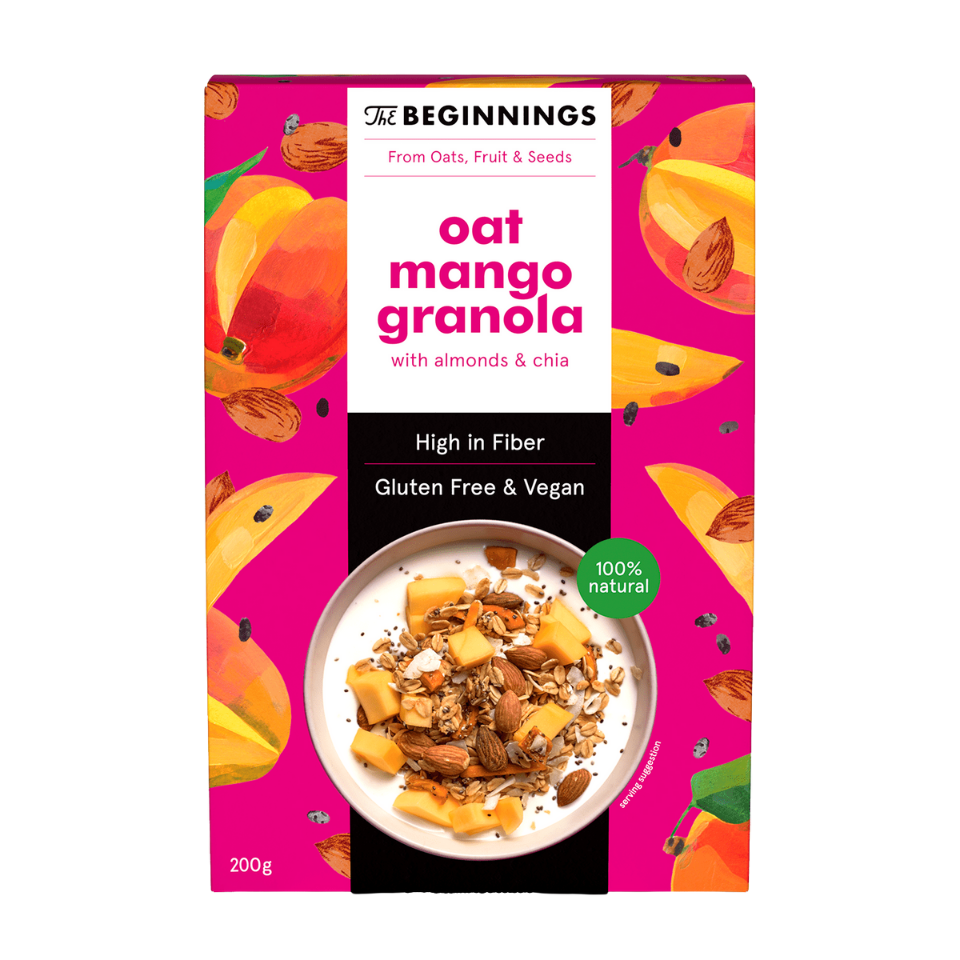 Avižų granola su mangais ir čija sėklomis, be glitimo | The Begginings (200 g)