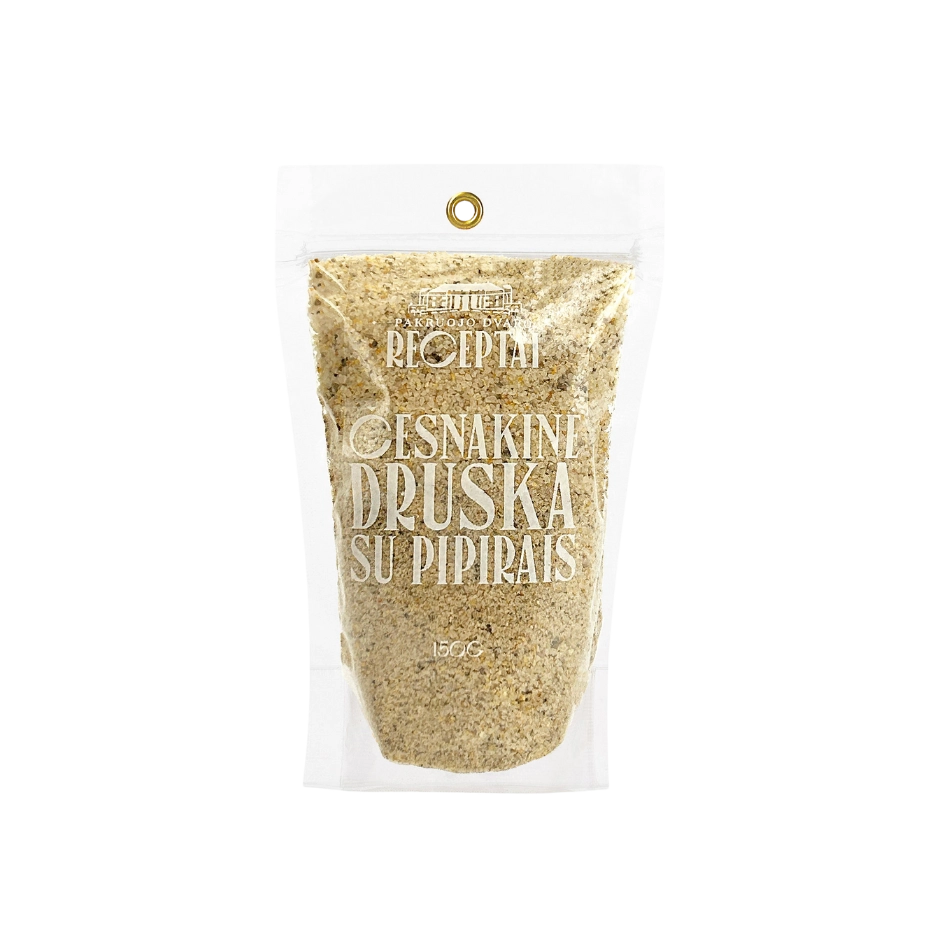 Česnakinė druska su pipirais | Pakruojo dvaro receptai (150g)