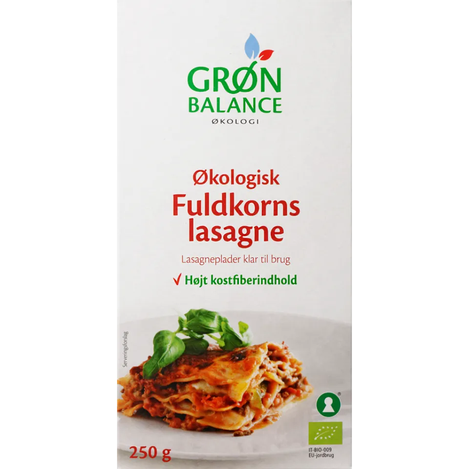 Ekologiški pilno grūdo lazanijos lakštai | GRON BALANCE (250 g)