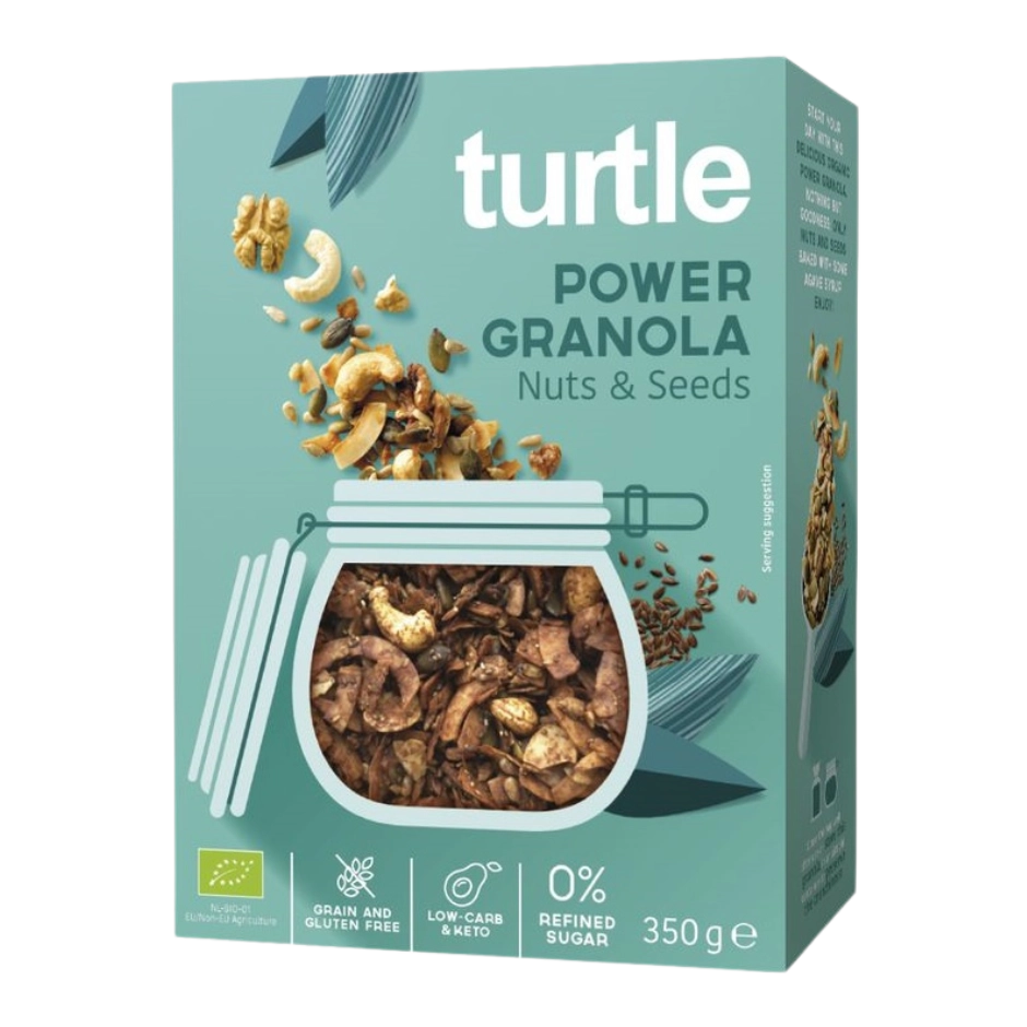 Ekologiška riešutų ir sėklų granola | Turtle (350 g)