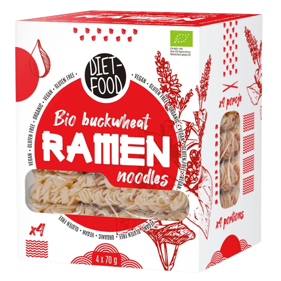 Ekologiški grikių RAMEN makaronai, be glitimo | DIET-FOOD (280 g)