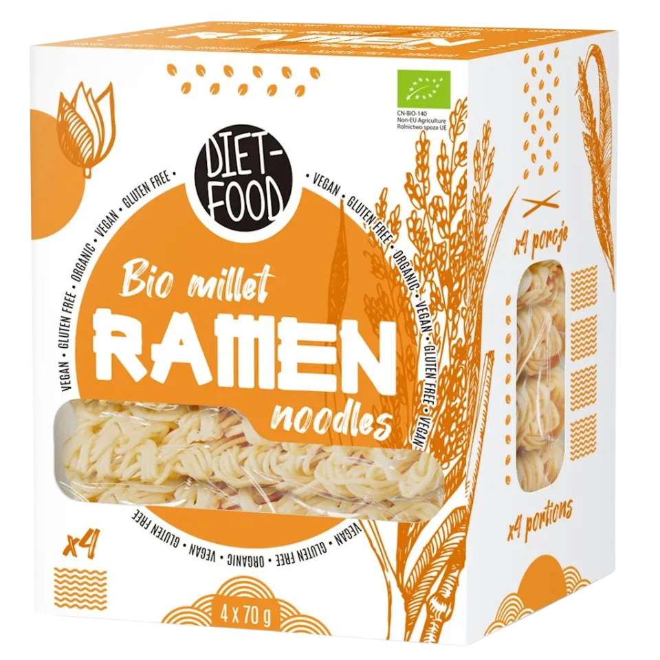 Ekologiški sorų RAMEN makaronai, be glitimo | DIET-FOOD (280 g)