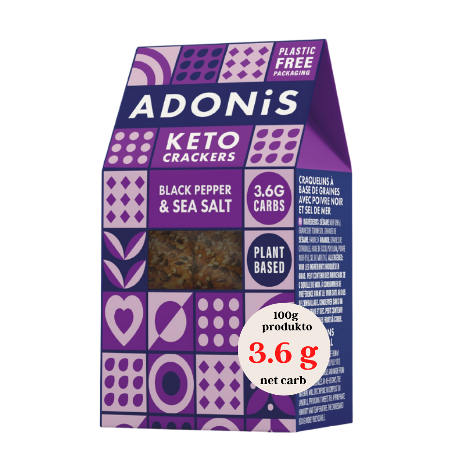 Ekologiški krekeriai su juodaisiais pipirais ir druska | Adonis (60 g)