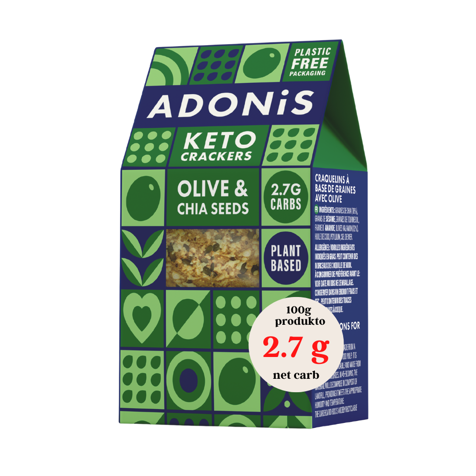 Ekologiški alyvuogių ir chia sėklų krekeriai | Adonis (60 g)