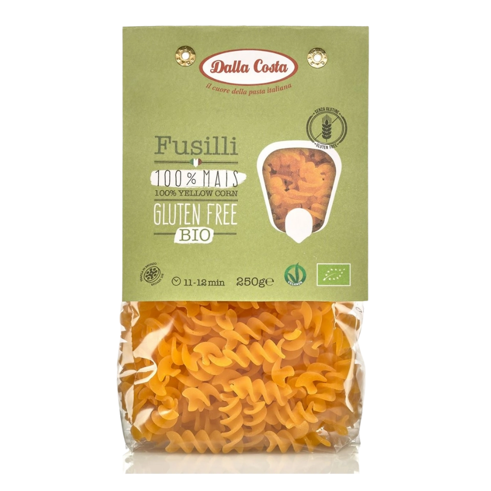 Ekologiški kukurūzų makaronai, Fusilli, be glitimo  | Dalla Costa (250 g)