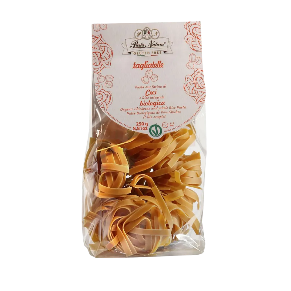 Ekologiški avinžirnių ir pilnagrūdžių ryžių TAGLIATELLE makaronai, BE GLITIMO  | Pasta Natura (250 g)