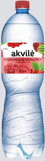 Lengvai gazuotas stalo vanduo AKVILĖ, raudonųjų uogų skonio, 1,5l / 6 vnt.