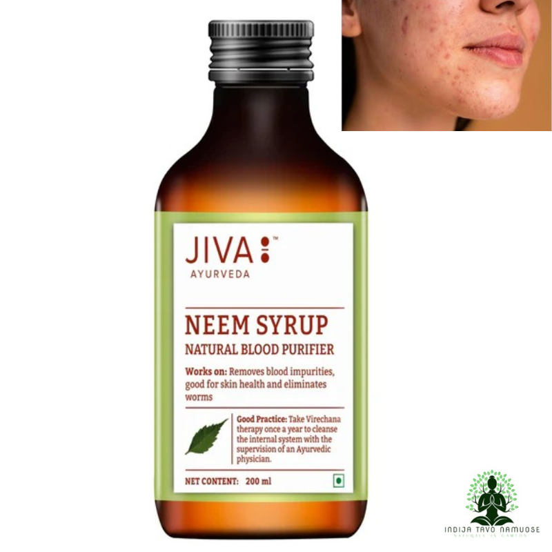 Neem sirupas Valo kraują ir gerina kraujotaką Jiva Ayurveda 200ml