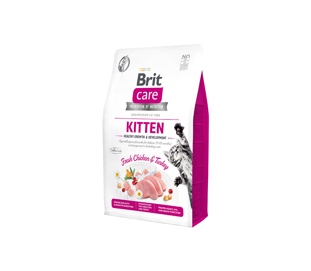 Brit Care Cat GF Kitten Healthy Growth-Development sausas maistas kačiukams, 7 kg