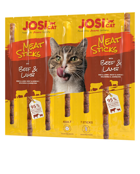 Josicat Meat Sticks skanėstai katėms su jautiena ir ėriena, 35 g