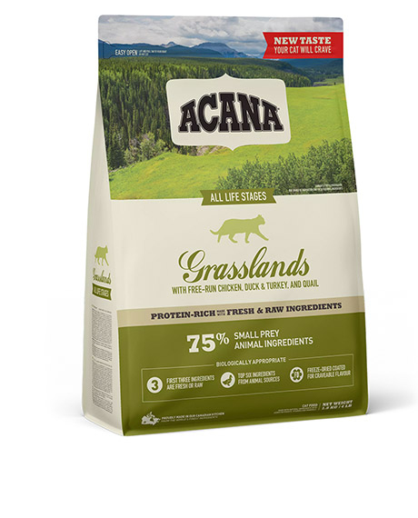 Acana Grasslands Cat sausas maistas katėms : Pakuotė - 4.5 kg