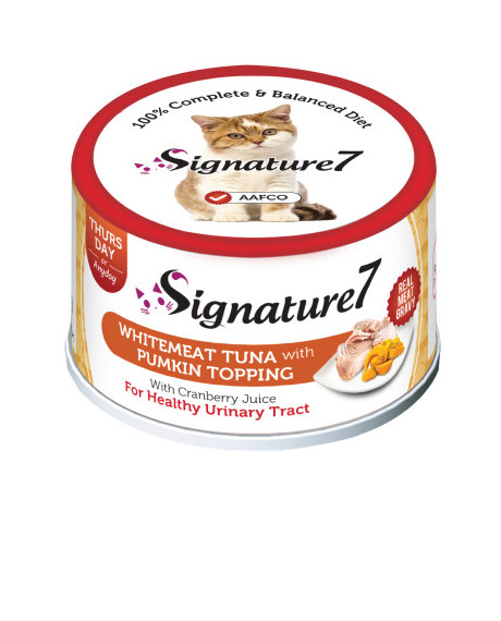 Signature7 Real Meat Gravy konservai katėms su tunu ir moliūgu, 70 g