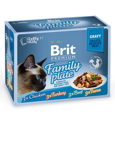 Brit Premium Cat Delicate konservai katėms Family Plate, 12x85 g