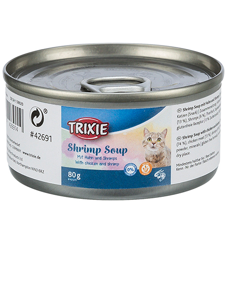 Trixie sriuba katėms su vištiena ir krevetėmis, 80 g