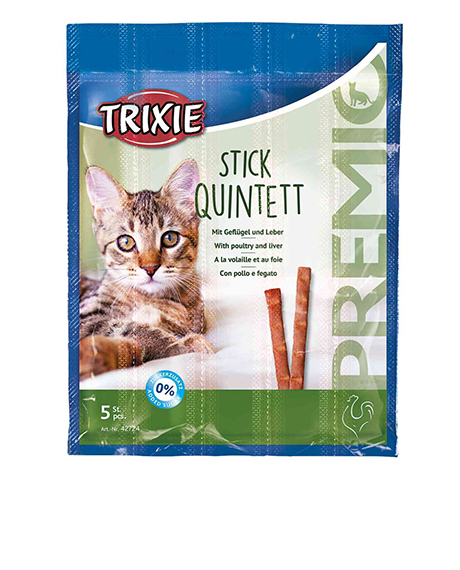 Trixie Premio Stick Quintett skanėstai katėms su paukštiena ir kepenėlėmis, 5x5 g