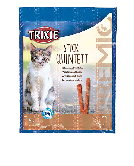 Trixie Premio Stick Quintett skanėstai katėms su ėriena ir kalakutiena, 5x5 g